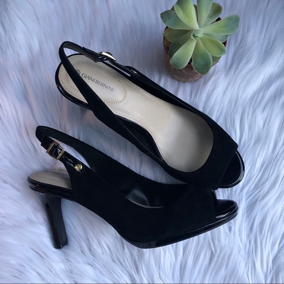 Giani Bernini Womens Blankaa Suede Peep Toe SlingBack Classic Pumps